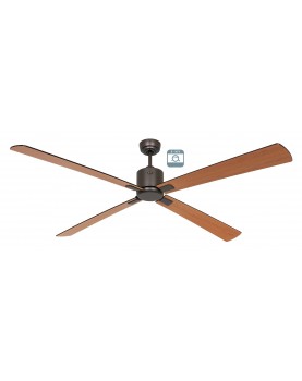 Ventilador de techo CasaFan ECO NEO III 180 BZ-SW/TK 0 - 10 V motor bronce/aspas reversibles negro y teca