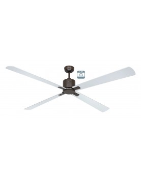 Ventilador de techo CasaFan ECO NEO III 180 BZ-WN/SI 0 - 10 V motor bronce/aspas reversibles wengué y plata