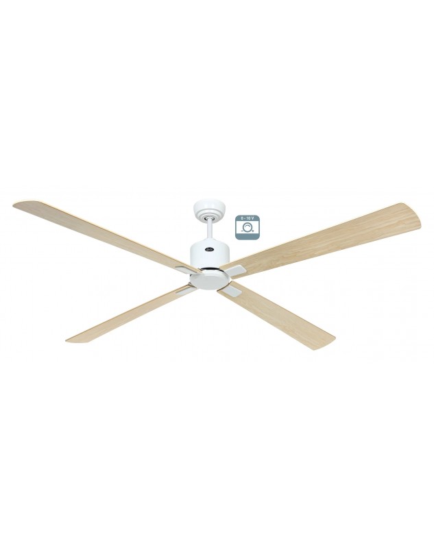 Ventilador de techo CasaFan ECO NEO III 180 WE-AH/BU 0 - 10 V motor blanco/aspas reversibles arce y haya