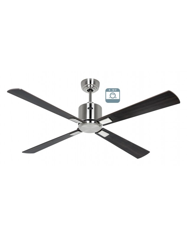 Ventilador de techo CasaFan ECO NEO III 132 BN-NB/KI 0 - 10 V motor cromo cepillado/aspas reversibles cerezo o nogal