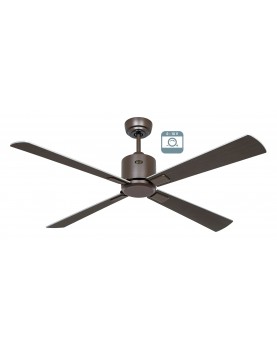 Ventilador de techo CasaFan ECO NEO III 132 BZ-WN/SI 0 - 10 V motor bronce/aspas reversibles wengué y plateado