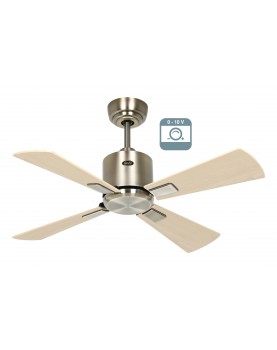 Ventilador de techo CasaFan ECO NEO III 92 MA-AH/BU 0 - 10 V motor latón antiguo/aspas reversibles haya y arce