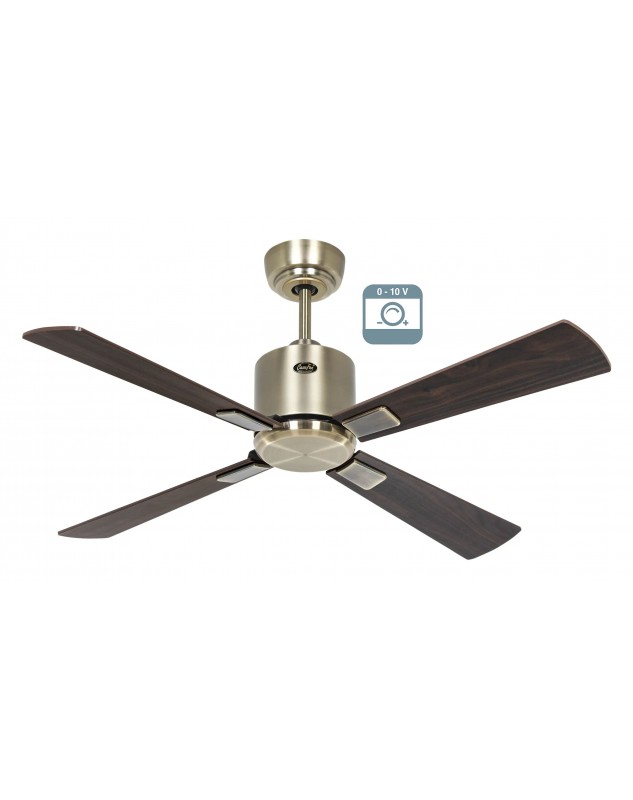 Ventilador de techo CasaFan ECO NEO III 103 MA-NB/KI 0 - 10 V motor latón antiguo/aspas cerezo y nogal