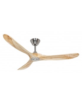 Ventilador de techo CasaFan ECO GENUINO 152 BN-NT cromo satinado/aspas madera maciza natural