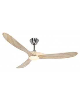 Ventilador de techo CasaFan ECO GENUINO-L 152 BN-NT cromo satinado/aspas madera maciza natural