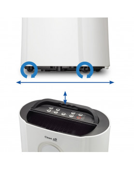 Deshumidificador y purificador Clean Air Optima CA-707 ruedas de transporte