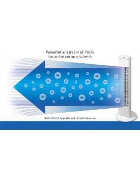 Ventilador para pie con ionizador Clean Air Optima CA-405 flujo de 7 metro por segundo