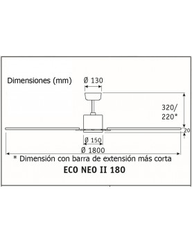 Esquema ventilador de techo 922184 Eco Neo II 180