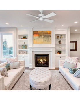 Ventilador de techo Hunter Bayport 107 color blanco estilo clasico y decorativo