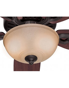 Ventilador de techo con luz Hunter Builder Deluxe 132 color nuevo bronce base del motor con luz