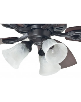 Ventilador de techo con luz Hunter Builder Plus 132 color nuevo bronce base del motor con luz