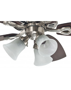 Ventilador de techo con luz Hunter Builder Plus 132 color cromo pulido del motor con luz