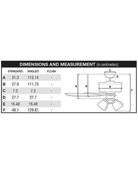 Ventilador de techo Hunter 50561 Builder Plus 132 dimension