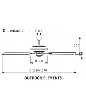 Ventilador para techo de exterior 24324 Outdoor Elements