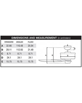 Ventilador de techo Hunter Bayport 107 la dimensión