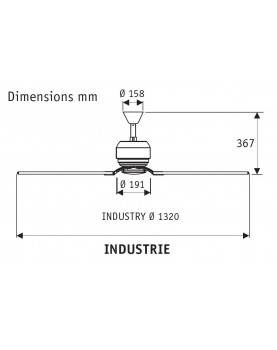Ventilador de techo Hunter Industrie II color cromo satinado
