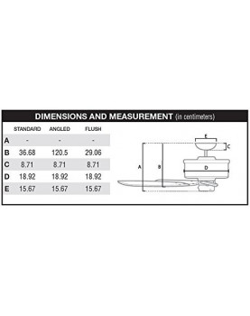 Ventilador de techo Hunter Industrie II color grafito dimension
