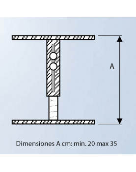Diagrama soporte para falso techo de 20 a 35 cm