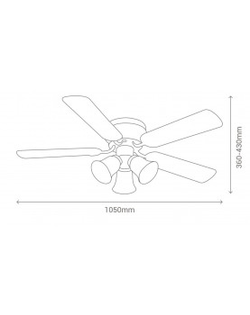 Esquema del ventilador de techo con luz Sulion 075438 Hornet