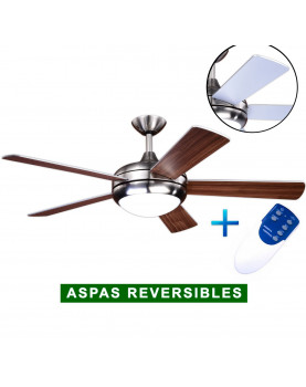 Ventilador de techo con luz AireRyder FN75539 blanco Pino/ níquel satinado