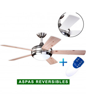 Ventilador de techo con luz AireRyder FN75537 blanco Pino/ níquel satinado