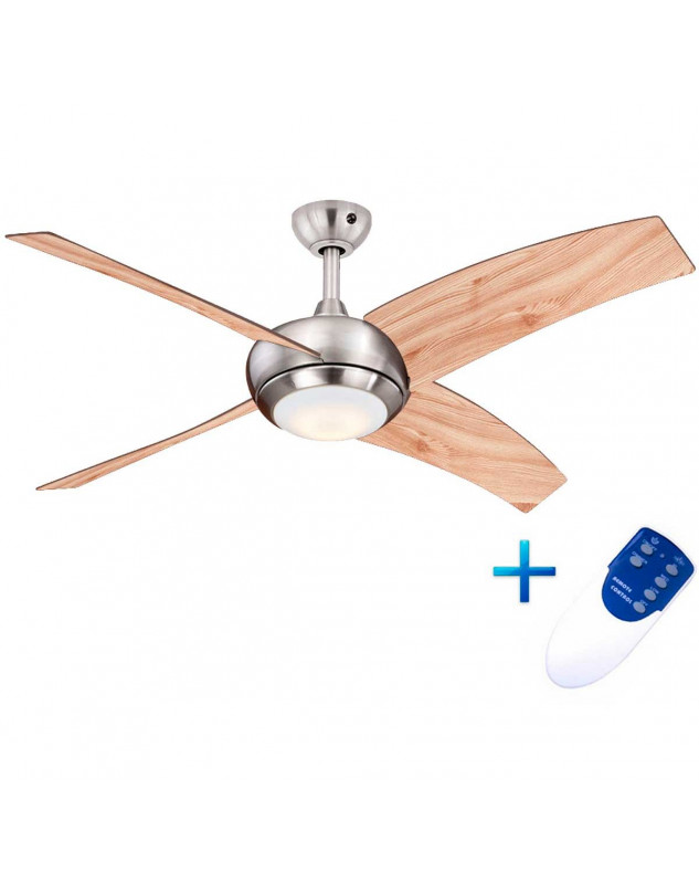 Ventilador de techo con luz AireRyder FN66635 Pino/ níquel satinado