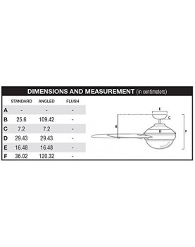Esquema del ventilador de techo con luz Hunter Contempo 132