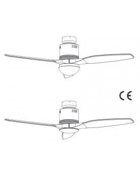 Esquema 3D la lámpara con ventilador AERODYNAMIX ECO 132 BG