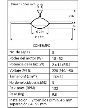 esquema de la lámpara con ventilador