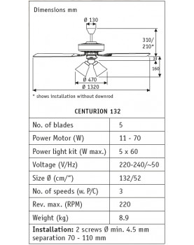 ficha técnica del ventilador