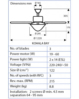 ventiladores para techo Hunter 50610 KOHALA BAY