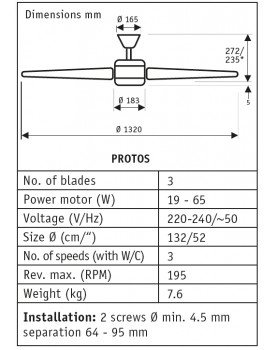 PROTOS ventilador hunter para el techo