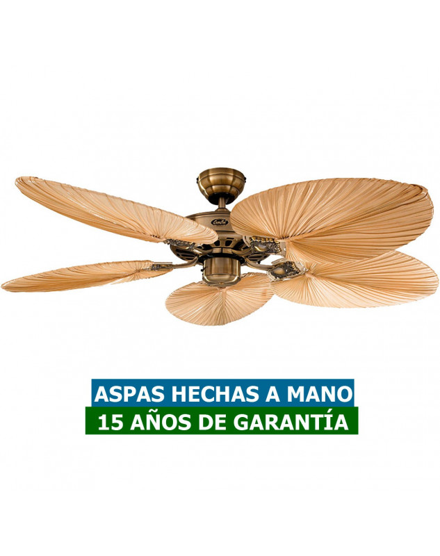 ventilador de techo de estilo caribeño con aspas de palmera