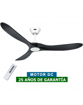 ventilador techo motor blanco y aspas negras  315229 ECO GENUINO 152