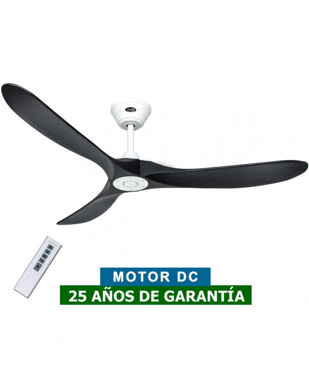 ventilador techo motor blanco y aspas negras  315229 ECO GENUINO 152
