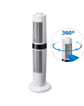 ventilador de torre Clean Air Optima CA-406W blanco giro completo