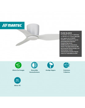 imagen del ventilador Martec Flush en blanco