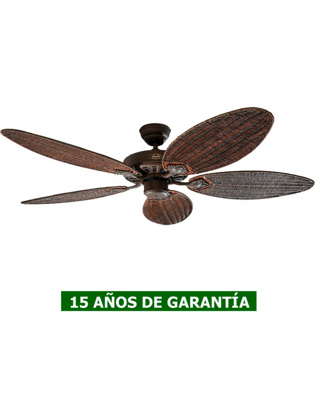 VENTILADOR DE TECHO CASAFAN CON ASPAS DE MIMBRE
