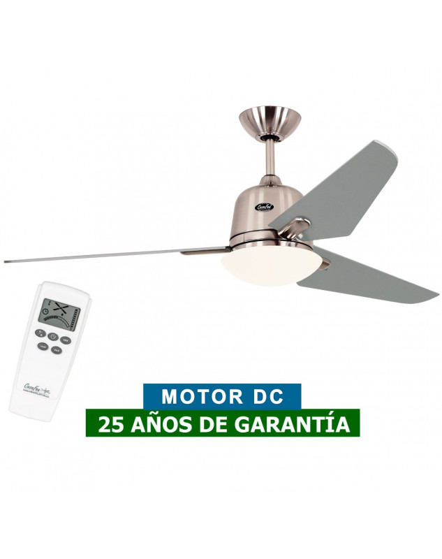 Ventilador de techo con luz CasaFan 513285 ECO AVIATOS DC 132 gris platedo/cromado