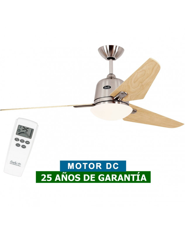 Ventilador de techo con luz CasaFan 513250 ECO AVIATOS 132 Arce / cromo satinado DC