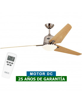 Ventilador de techo con luz CasaFan 516087 ECO AVIATOS 162 arce/ cromo satinado BN-AH DC