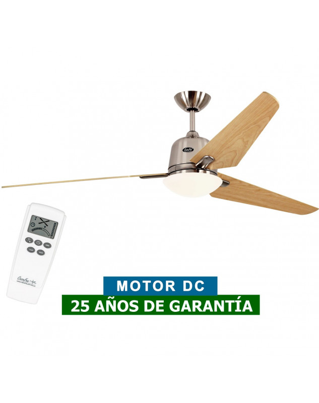 Ventilador de techo con luz CasaFan 516087 ECO AVIATOS 162 arce/ cromo satinado BN-AH DC