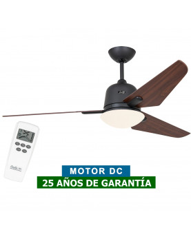 Ventilador de techo con luz CasaFan 513254 ECO AVIATOS 132 nogal/ gris basalto BG-NB DC