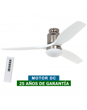 Ventilador de techo con luz CasaFan 93132332 AERODYNAMIX ECO 132 gris claro/ cromo cepillado