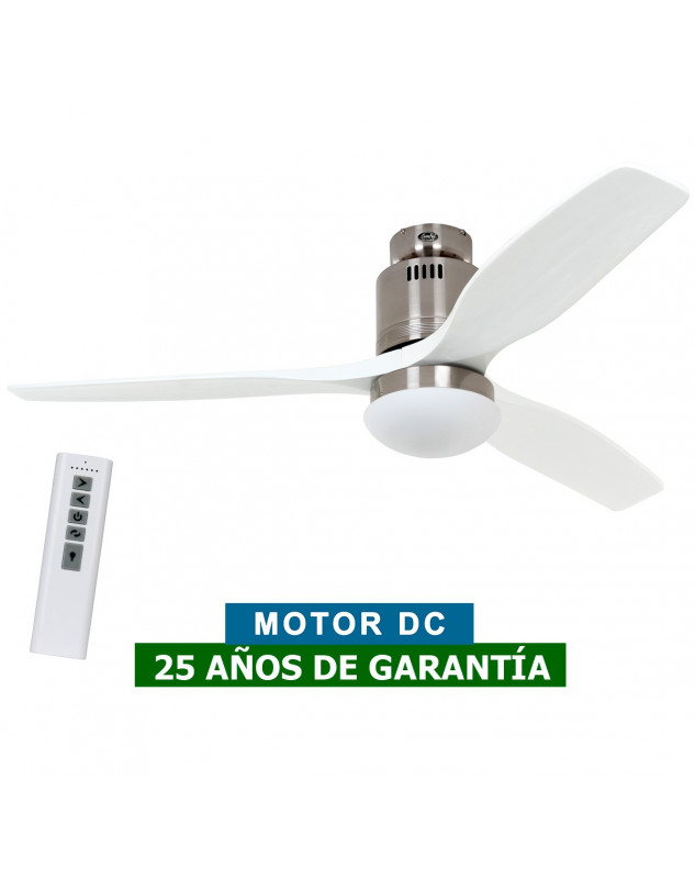 Ventilador de techo con luz CasaFan 93132332 AERODYNAMIX ECO 132 gris claro/ cromo cepillado