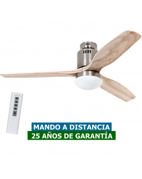 Ventilador de techo con luz CasaFan 93132333 AERODYNAMIX ECO 132 madera natural/ cromo cepillado
