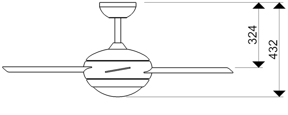 Esquema ventilador para techo AireRyder FN52238 Fresco funcion inversa