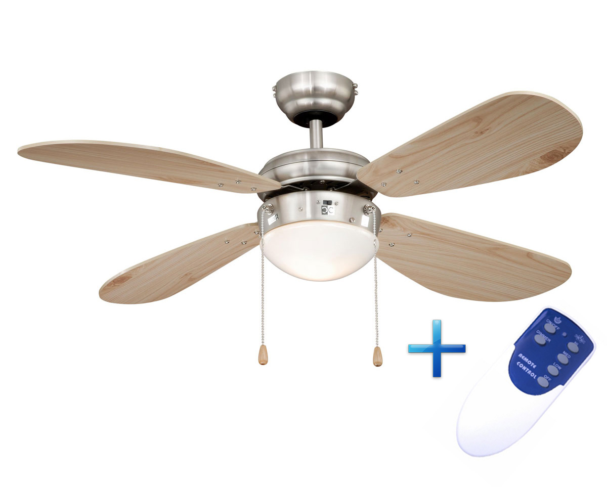 Ventilador de techo AireRyder con luz  y mando distancia FN43335RR Classic pino