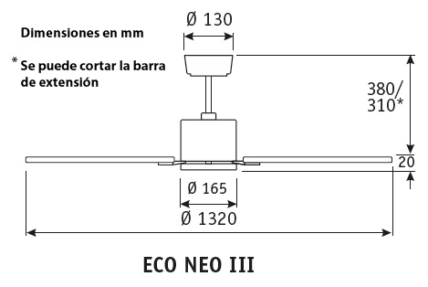 Esquema ventilador de techo CasaFan 922511 Eco Neo II 103 Esquema ventilador de techo CasaFan 922511 Eco Neo 103