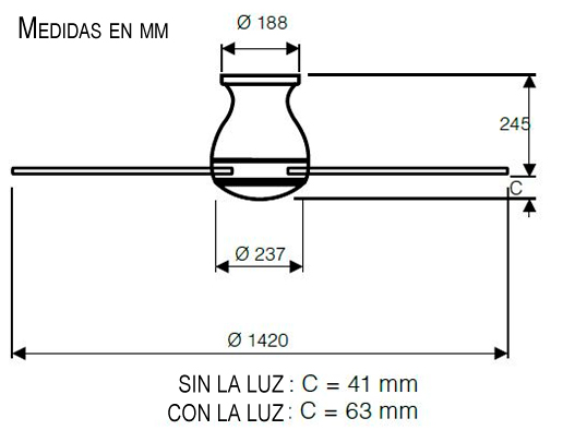 Esquema ventilador de techo CasaFan 922511 Eco Neo II 103 Esquema ventilador de techo CasaFan Eco Pallas